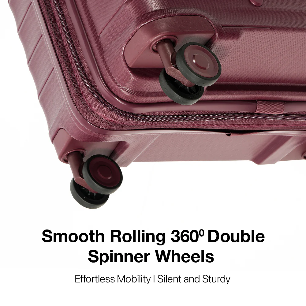 American Traveller Rapid Air PP Hard Trolley Case 3 Piece Set - Redberry - Image 2