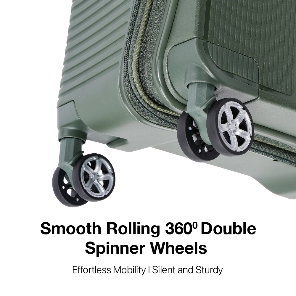 American Traveller Travel Mate PP Hard Trolley Case 3 Piece Set - Forest Green - Image 2