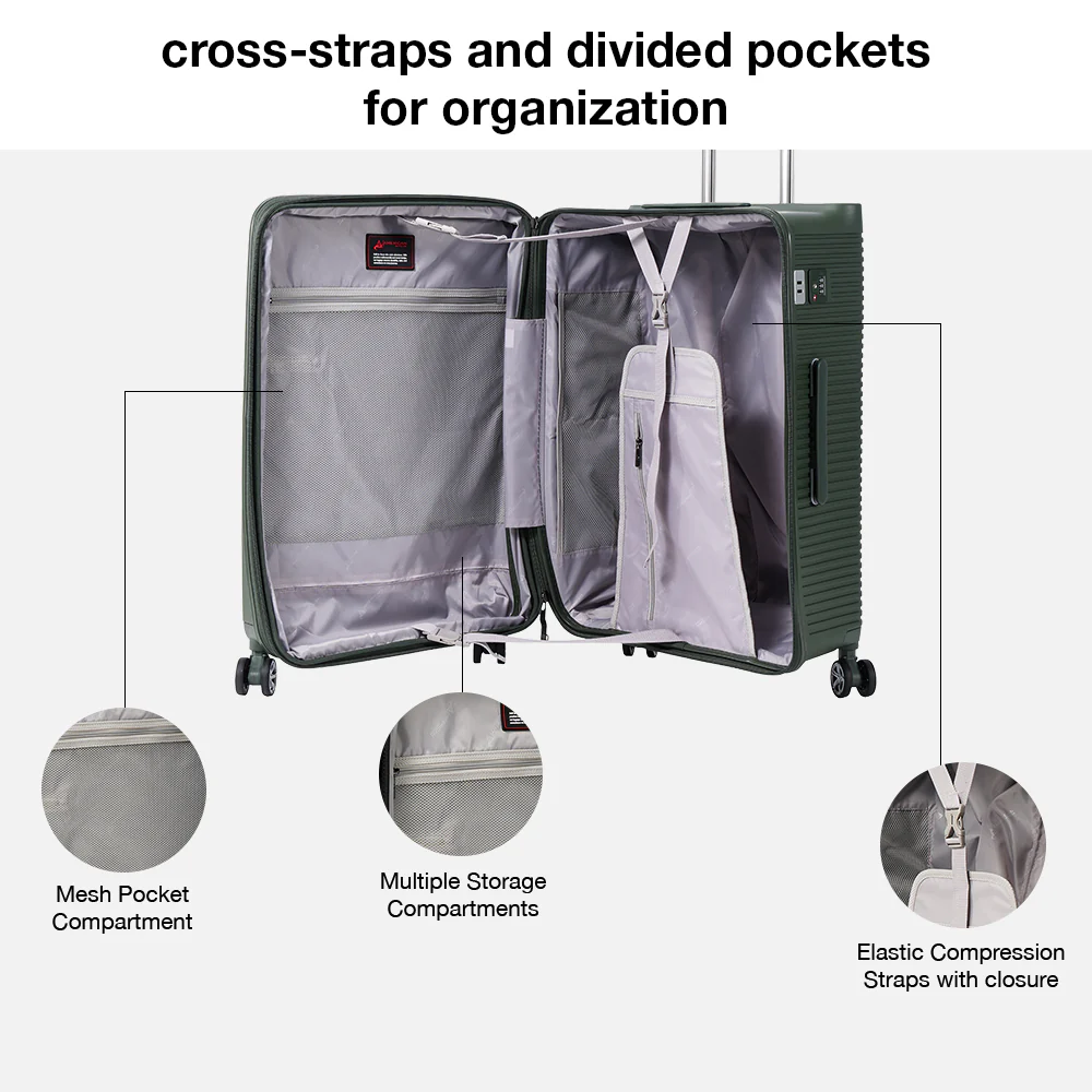 American Traveller Travel Mate PP Hard Trolley Case 3 Piece Set - Forest Green - Image 5