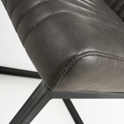 Archer Cantilever Leather Effect Grey Dining Chair - Image 12