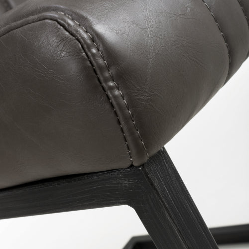 Archer Cantilever Leather Effect Grey Dining Chair - Image 13