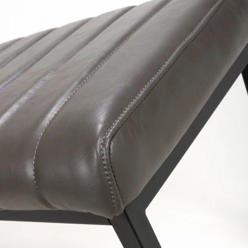 Archer Leather Effect Grey Bench - Image 7