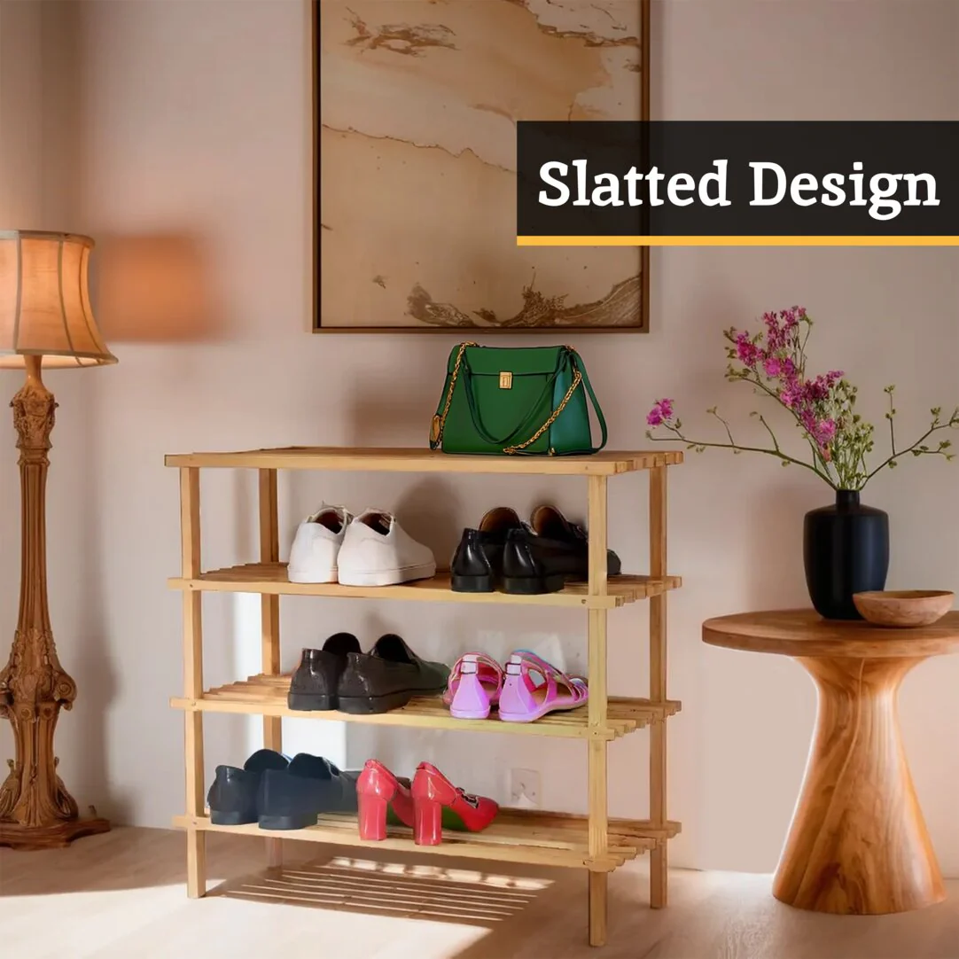 Arla 4 Tier Wooden Shoe Rack - Image 7