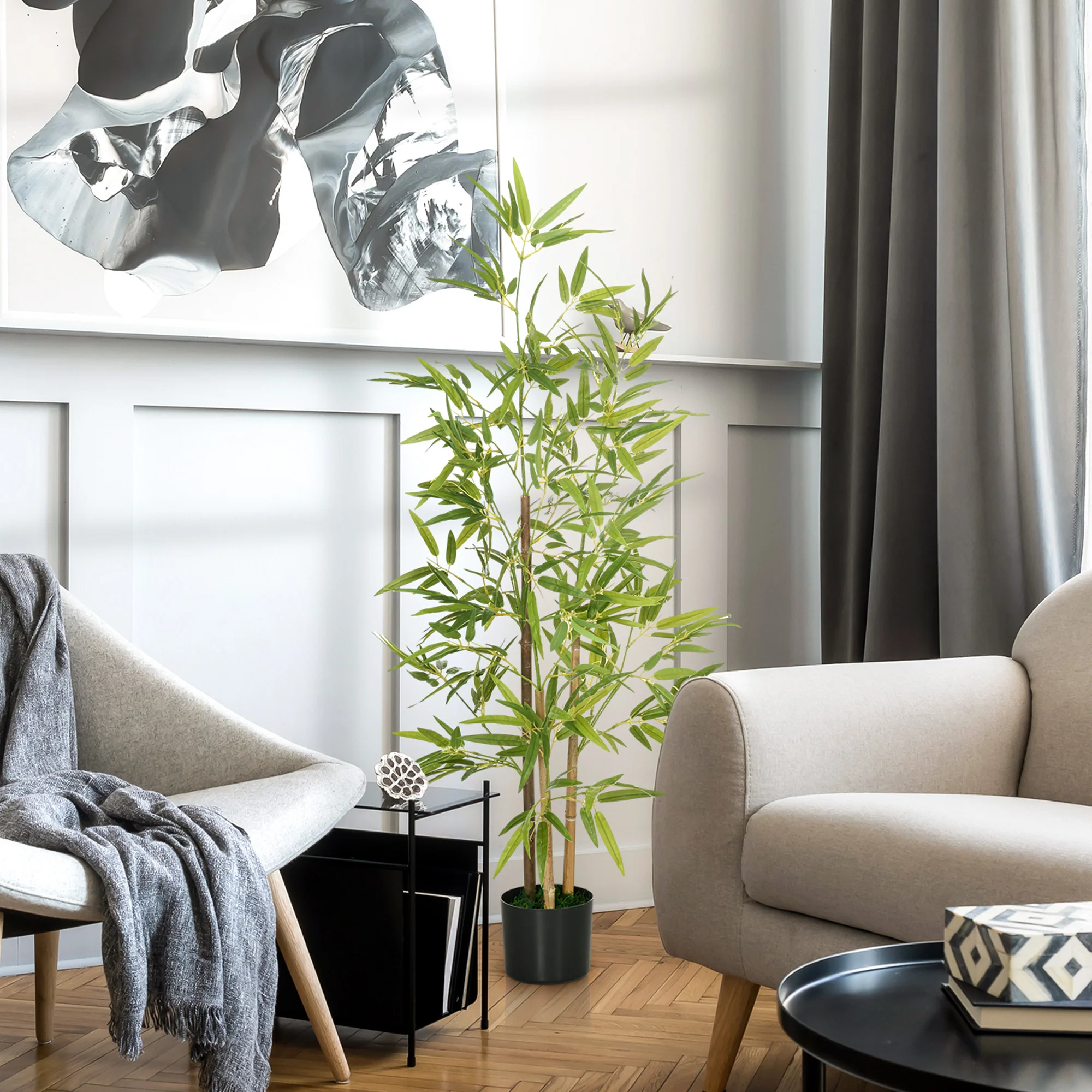 Artificial Plant Bamboo Artificial Tree Height 120 Cm With Pot - Image 2