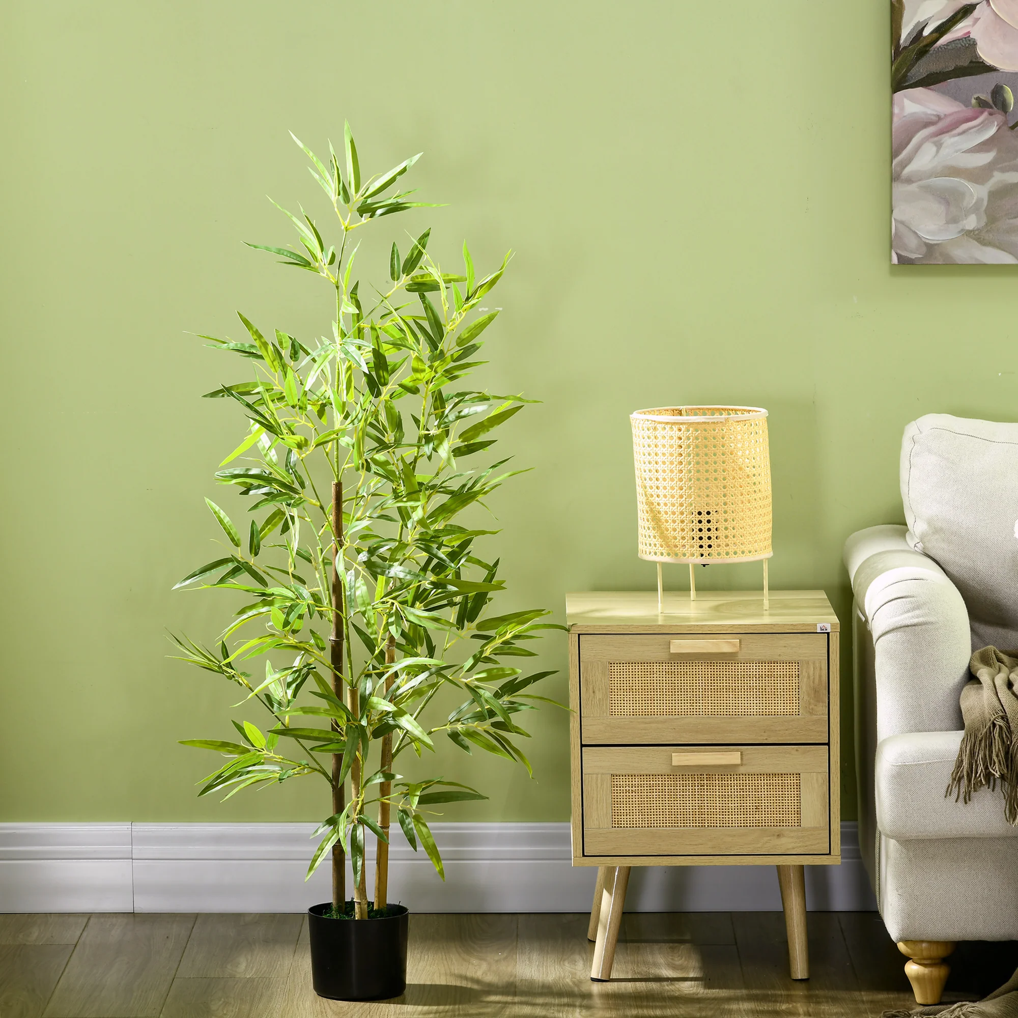 Artificial Plant Bamboo Artificial Tree Height 120 Cm With Pot - Image 7