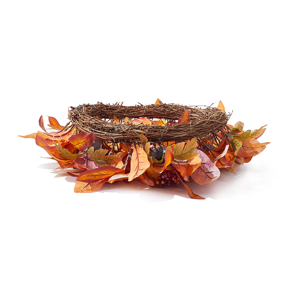 Artificial Pumpkin Maple Leaf Wreath - Image 4