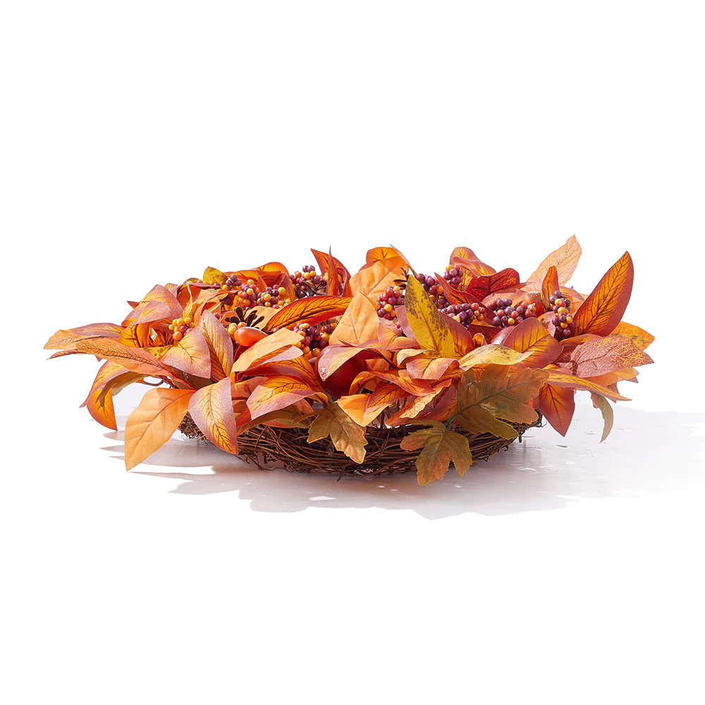 Artificial Pumpkin Maple Leaf Wreath - Image 6