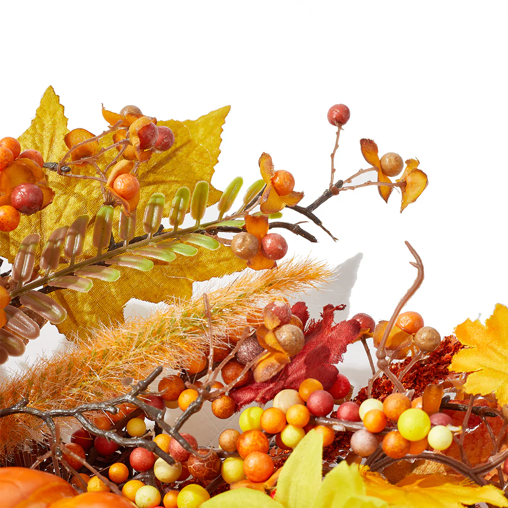 Artificial Pumpkin Maple Leaves Wreath - Image 4