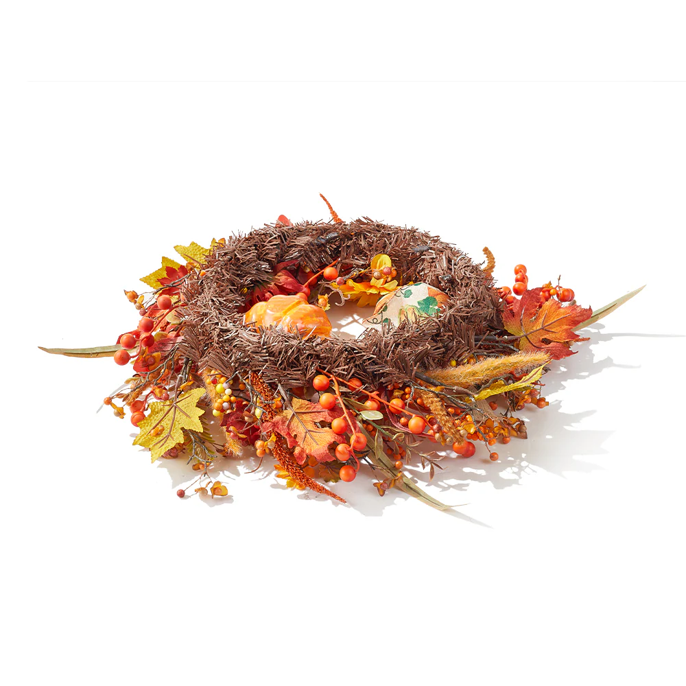 Artificial Pumpkin Maple Leaves Wreath - Image 5