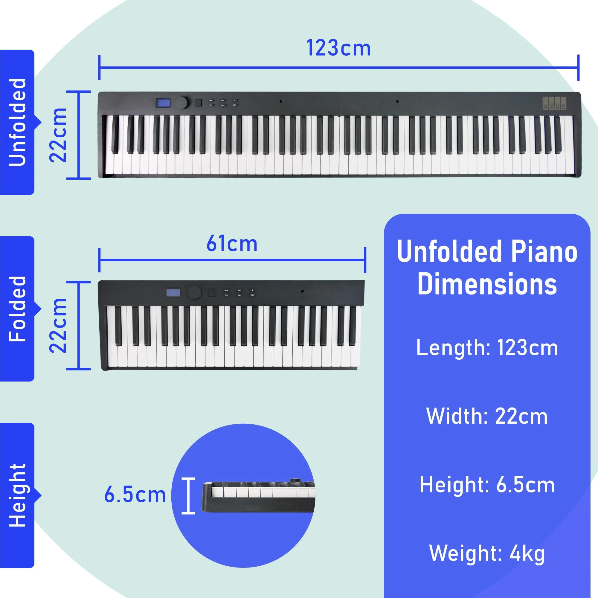 Axus 88 Note Folding Digital Stage Piano - Image 4