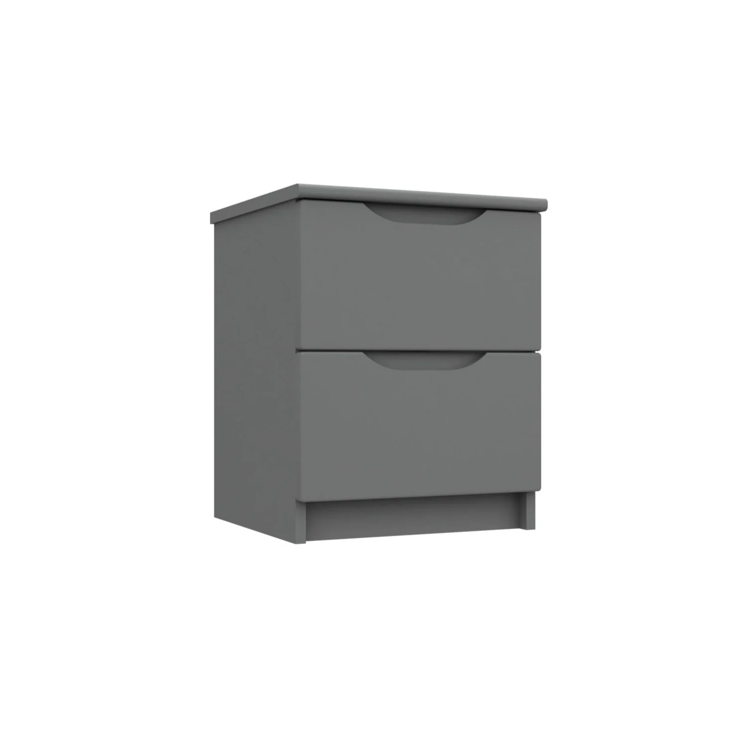 Balagio Ready Assembled Bedside Table with 2 Drawers - Dusk Grey Gloss - Image 3