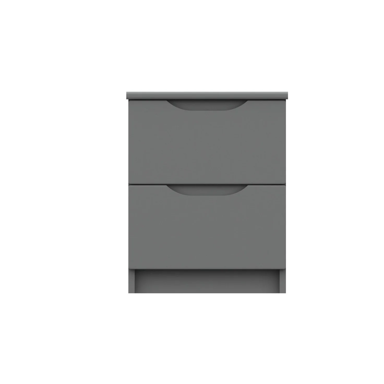 Balagio Ready Assembled Bedside Table with 2 Drawers - Dusk Grey Gloss - Image 4
