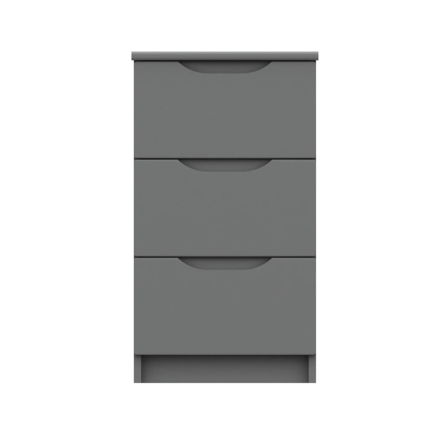 Balagio Ready Assembled Bedside Table with 3 Drawers - Dusk Grey Gloss - Image 3