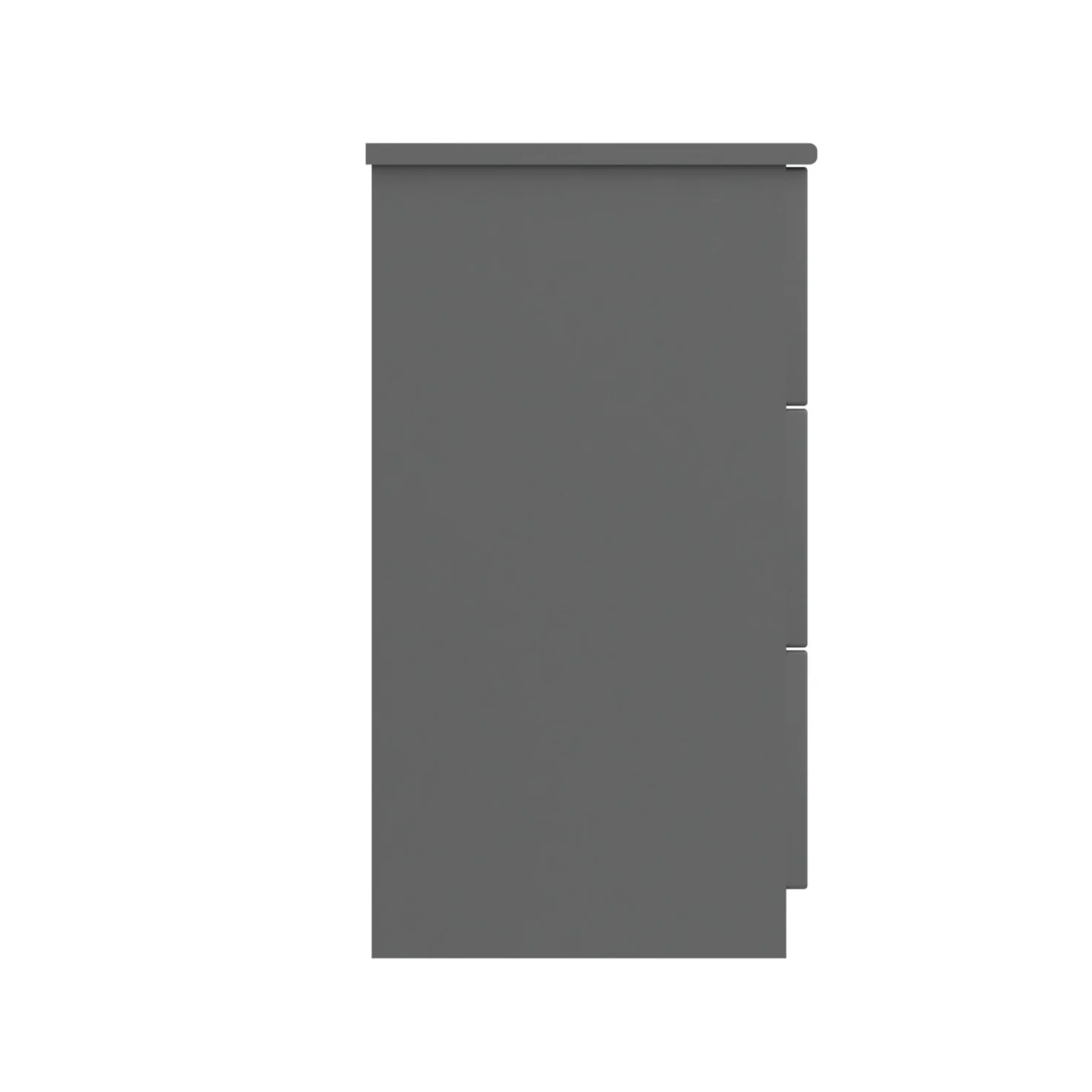 Balagio Ready Assembled Bedside Table with 3 Drawers - Dusk Grey Gloss - Image 4