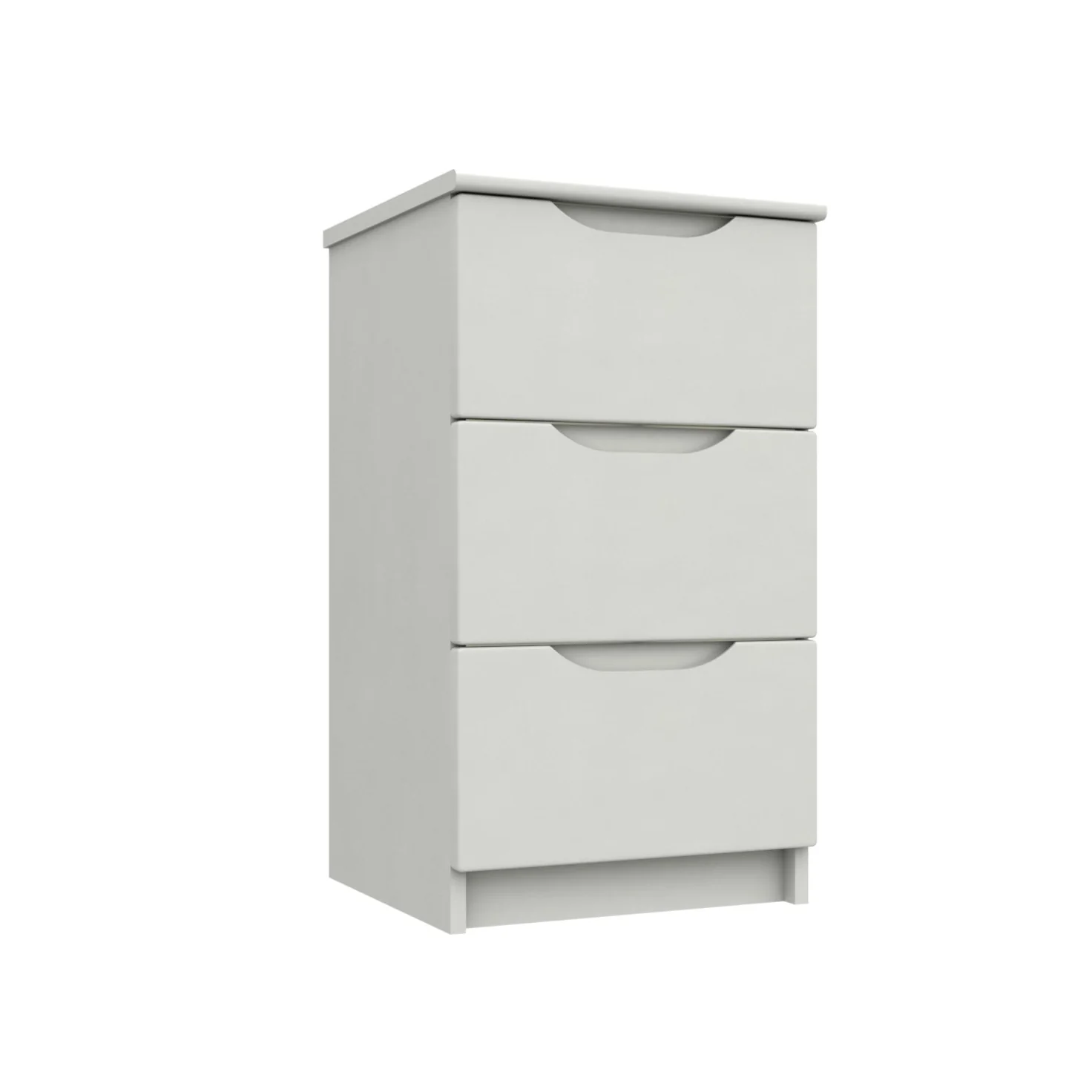 Balagio Ready Assembled Bedside Table with 3 Drawers - White Gloss - Image 3