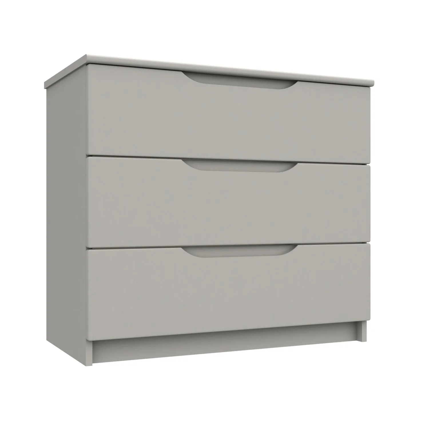 Balagio Ready Assembled Chest of Drawers with 3 Drawers - Light Grey Gloss - Image 3