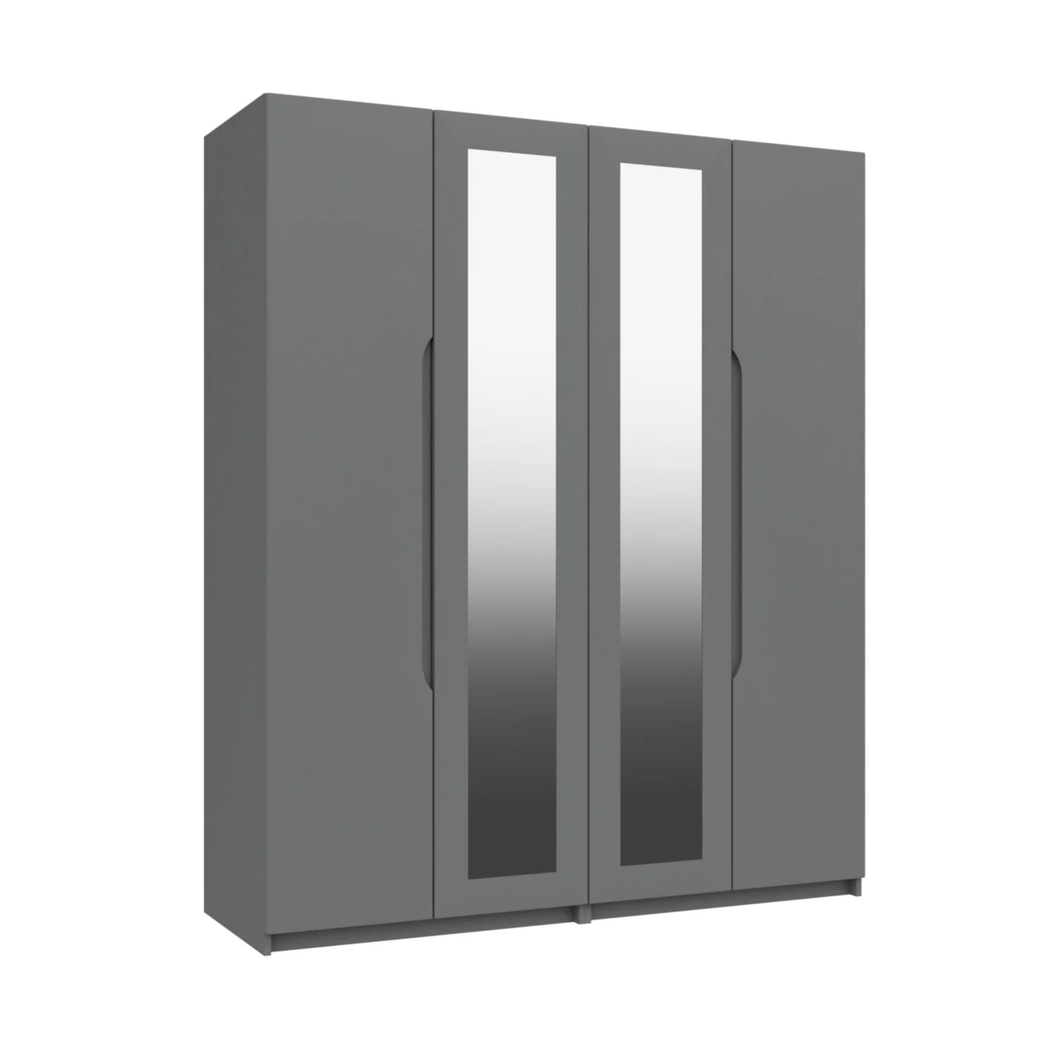 Balagio Ready Assembled Wardrobe with 4 Doors & 2 Mirrors - Dusk Grey Gloss - Image 3