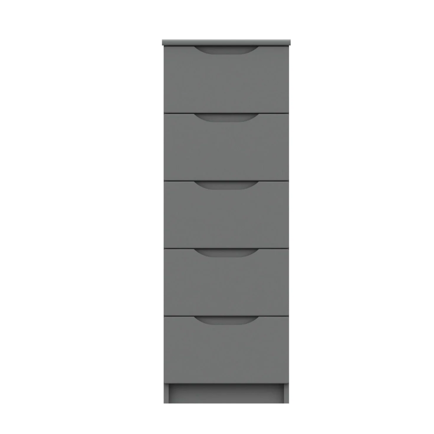 Balagio Ready Assembled Chest of Drawers with 5 Drawers Tallboy - Dusk Grey Gloss - Image 4