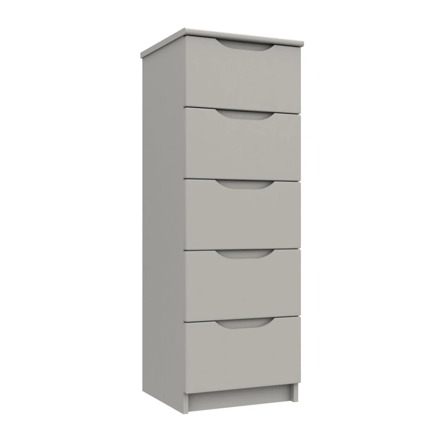 Balagio Ready Assembled Chest of Drawers with 5 Drawers Tallboy - Light Grey Gloss - Image 3