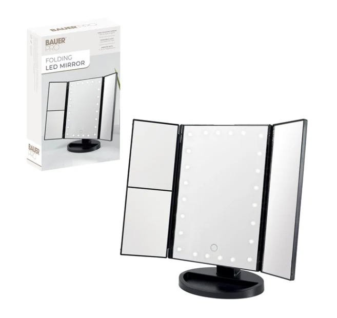 Bauer Led Foldable Mirror Black