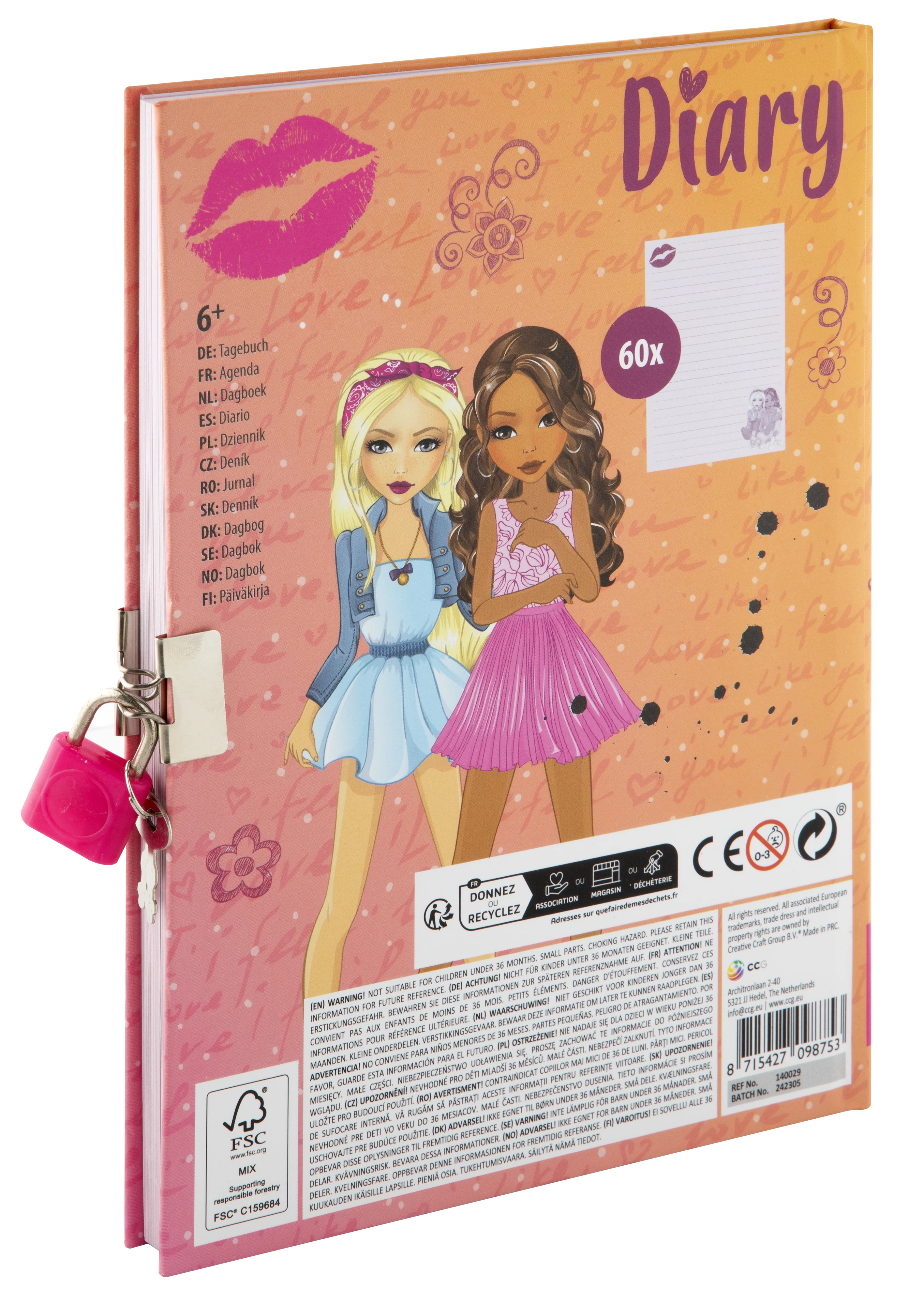 Besties A5 Diary 60 Sheets With Key & Lock - Image 2