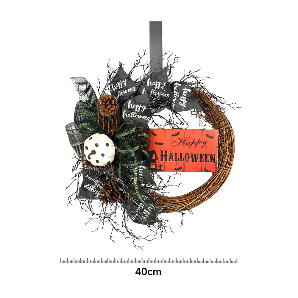 Black Bow Halloween Wreath - Image 6