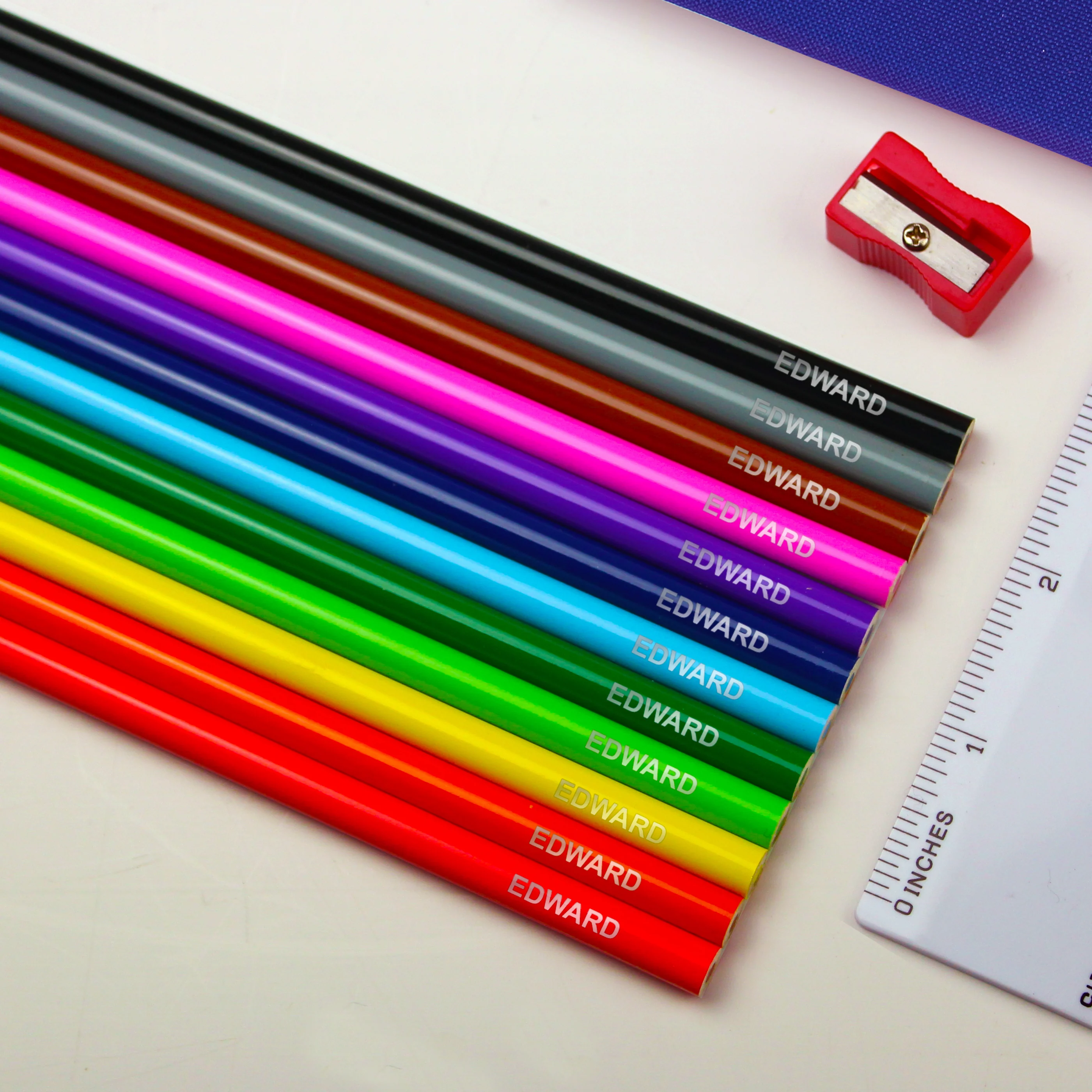 Blue Dinosaur Pencil Case with Personalised Pencils & Crayons - Image 3