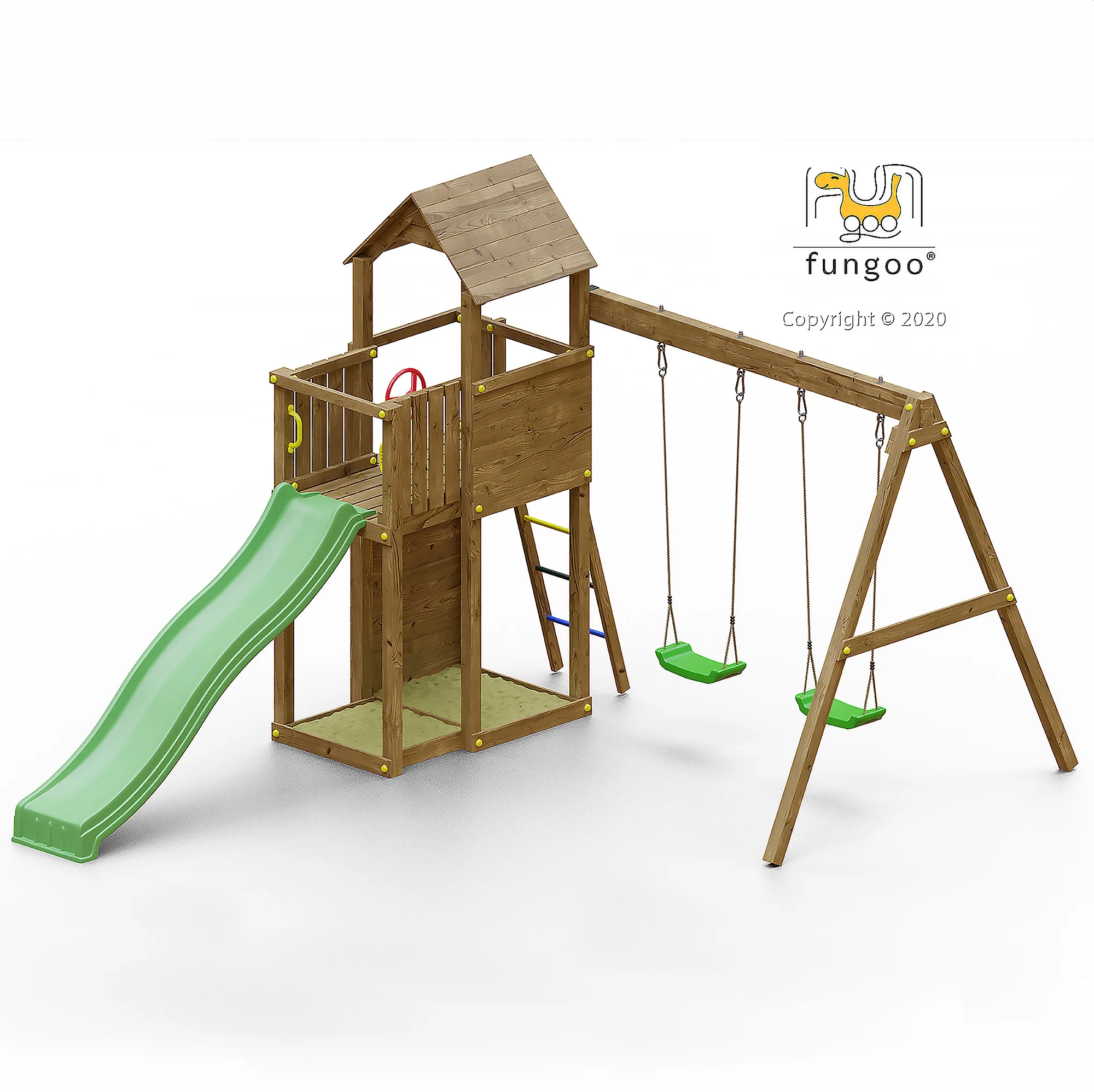Boomer Playfort - Climbing Frame With Swings And Slide