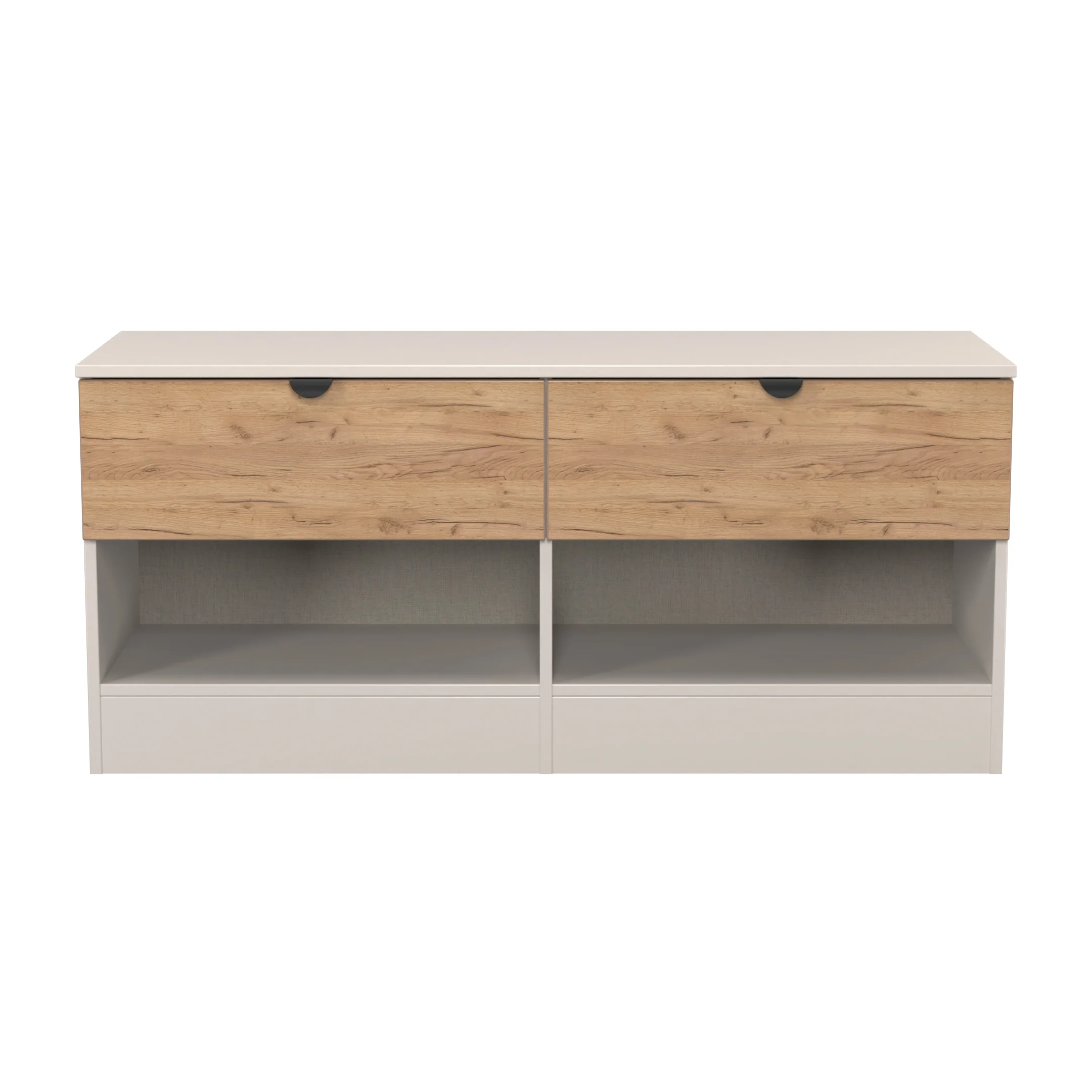 Bora 2 Drawer Bed Box in Gold Craft Oak & Kashmir - Ready Assembled - Image 2