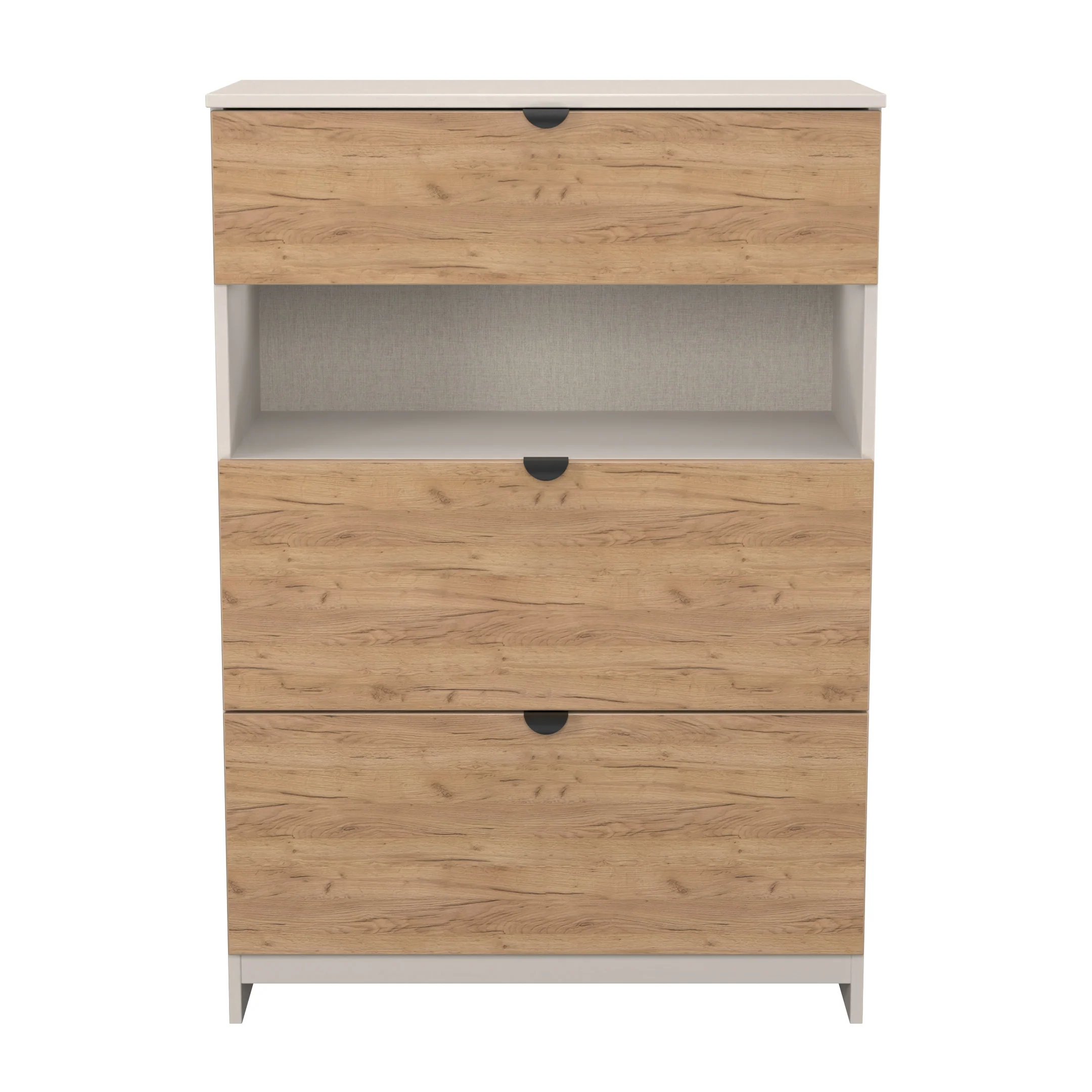 Bora 3 Drawer Deep Chest with shelf in Gold Craft Oak & Kashmir - Ready Assembled - Image 2