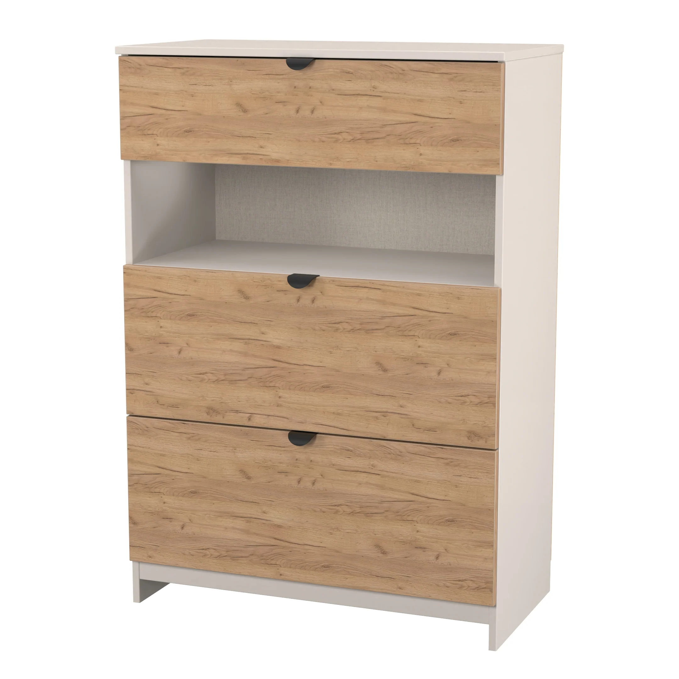 Bora 3 Drawer Deep Chest with shelf in Gold Craft Oak & Kashmir - Ready Assembled - Image 4