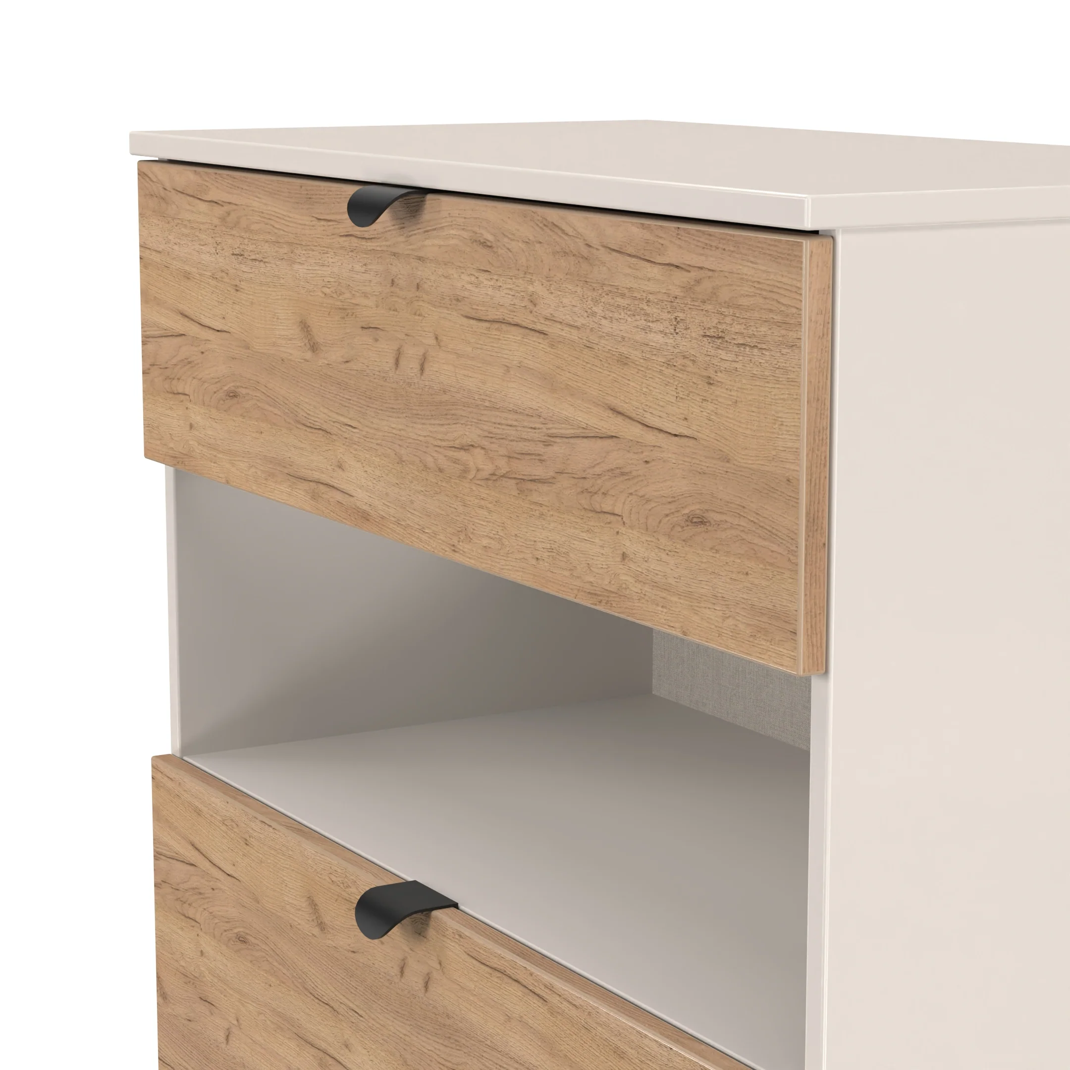 Bora 3 Drawer Deep Chest with shelf in Gold Craft Oak & Kashmir - Ready Assembled - Image 5