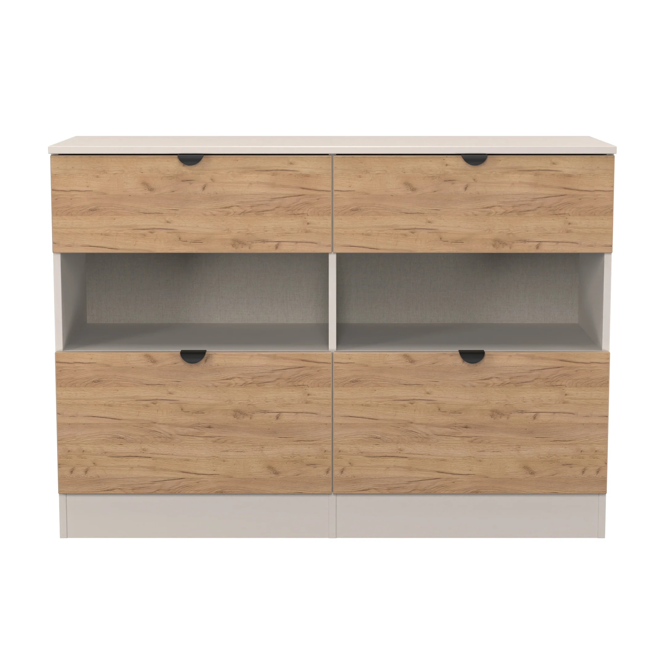 Bora 4 Drawer Midi Chest in Gold Craft Oak & Kashmir - Ready Assembled