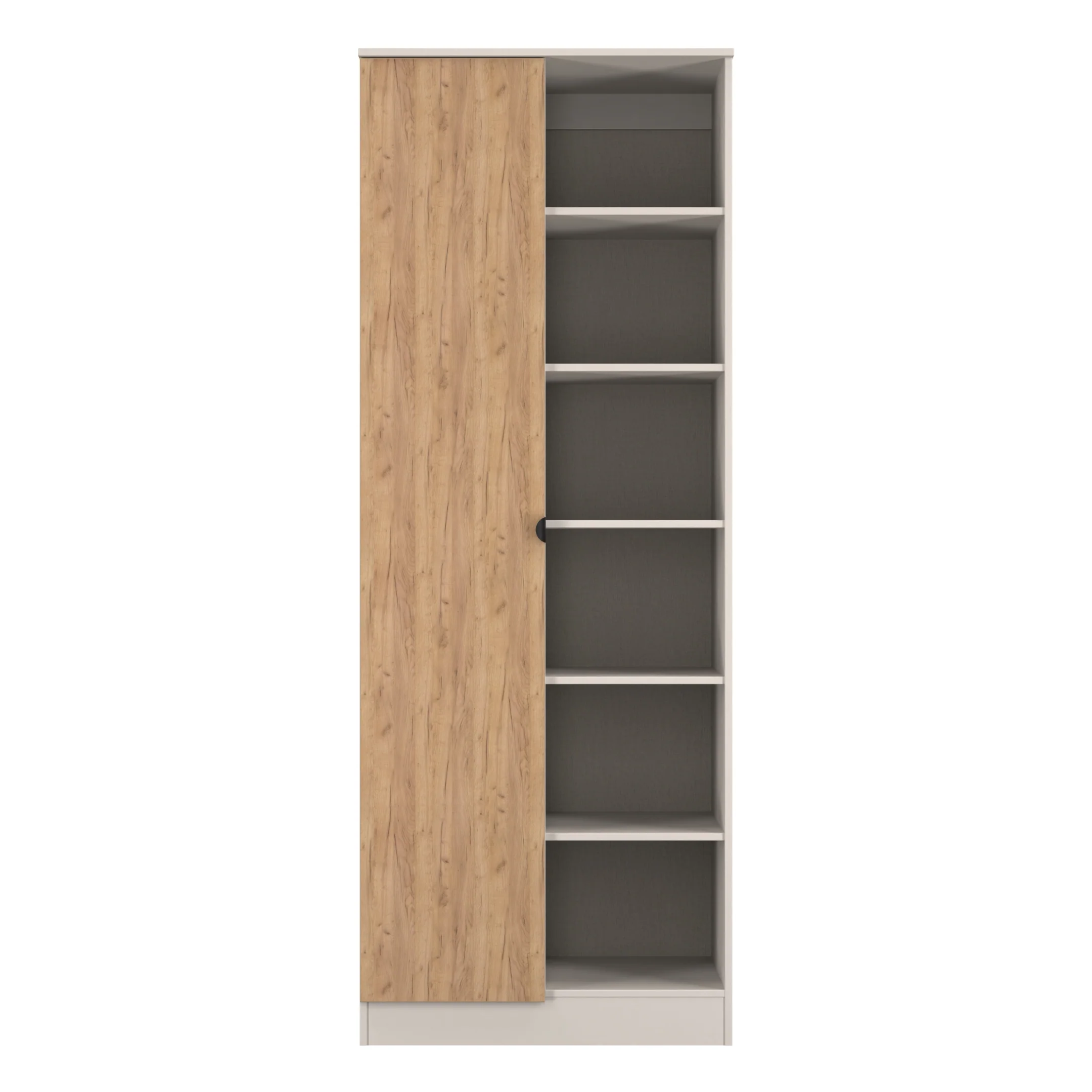Bora Tall 2 Door 1 Drawer Robe in Gold Craft Oak & Kashmir - Ready Assembled