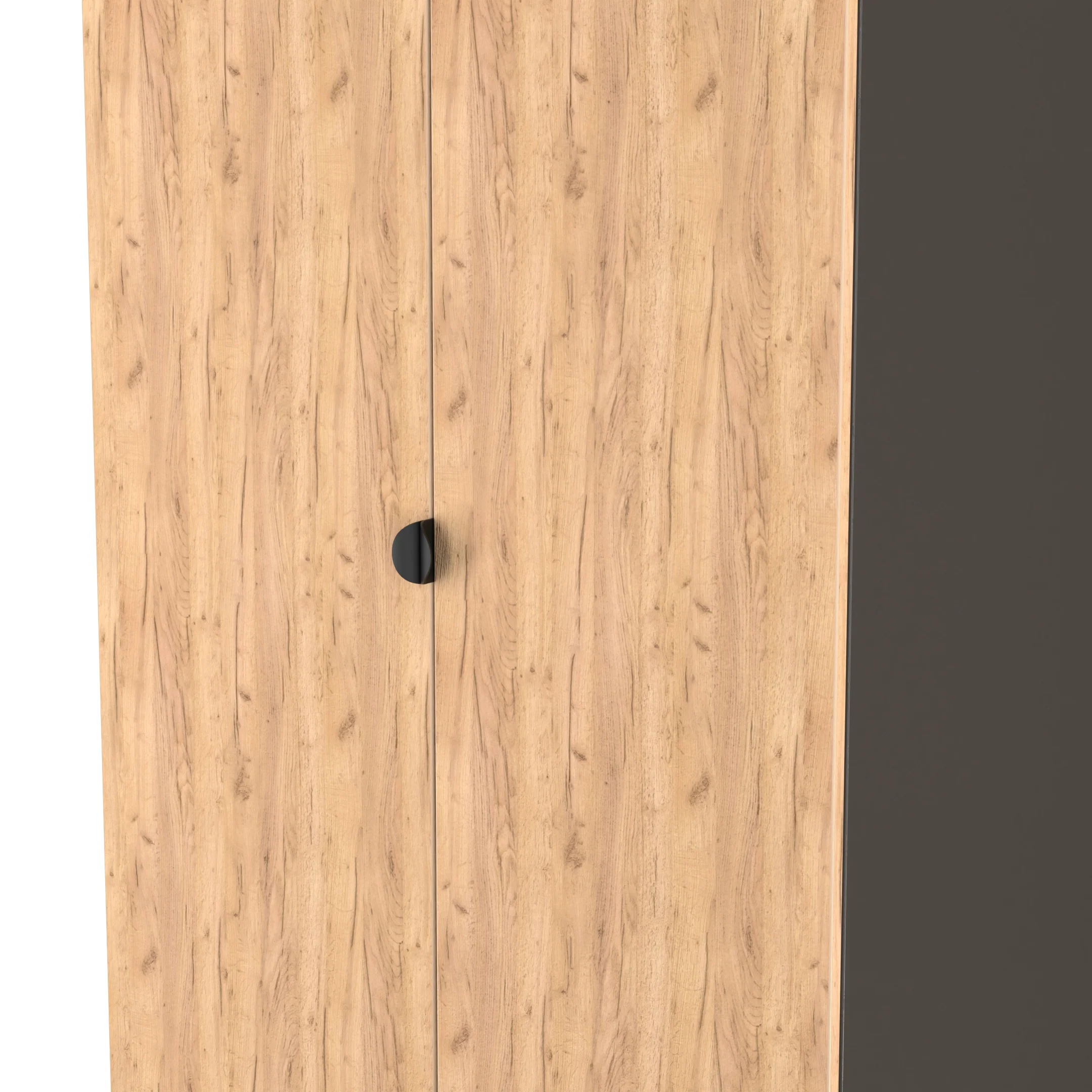 Bora Tall 2 Door 2 Drawer Robe in Gold Craft Oak & Graphite - Ready Assembled - Image 4