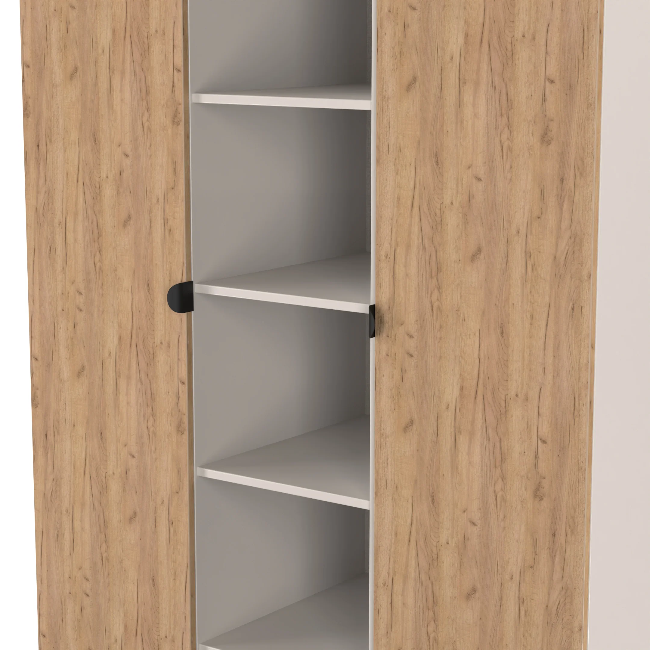 Bora Tall 3 Door Robe with shelves in Gold Craft Oak & Kashmir - Ready Assembled - Image 5