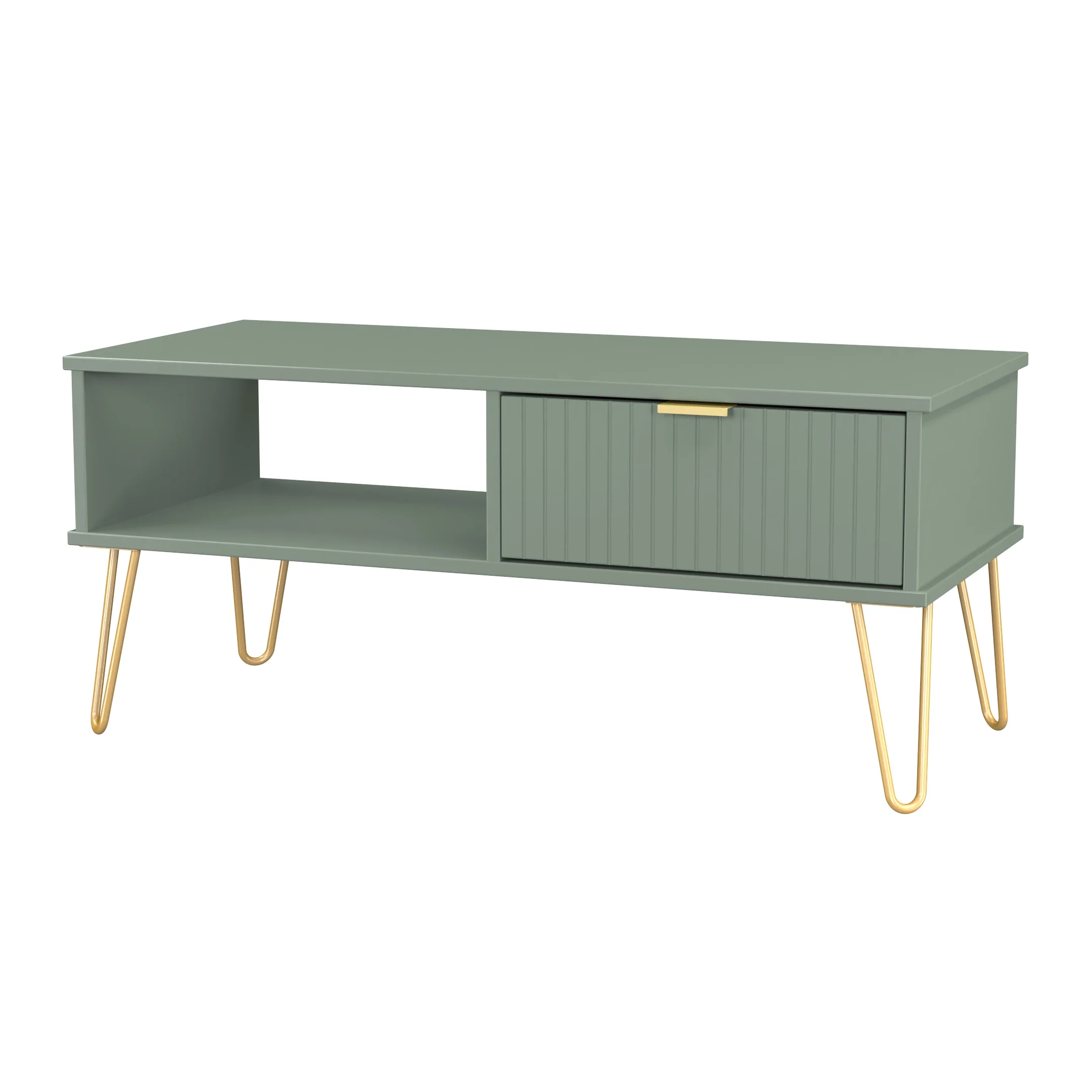 Breda Ready Assembled 1 Drawer Coffee Table in Reed Green - Image 3