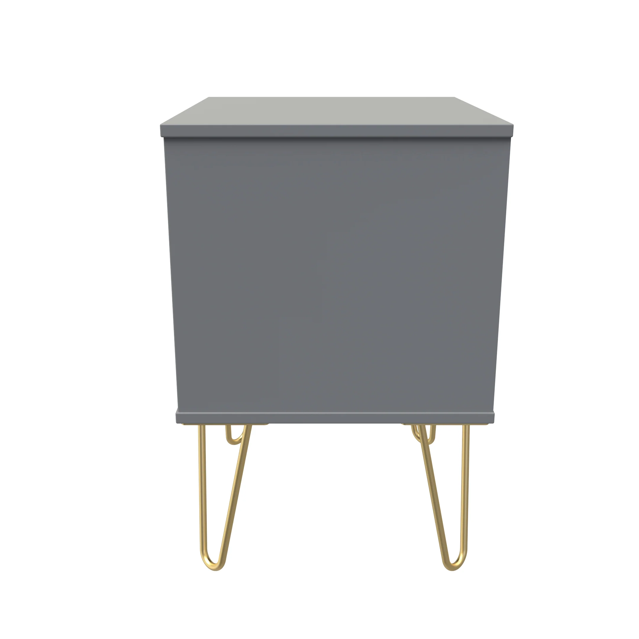 Breda Ready Assembled 2 Drawer Bedside Cabinet in Dusk Grey - Image 2