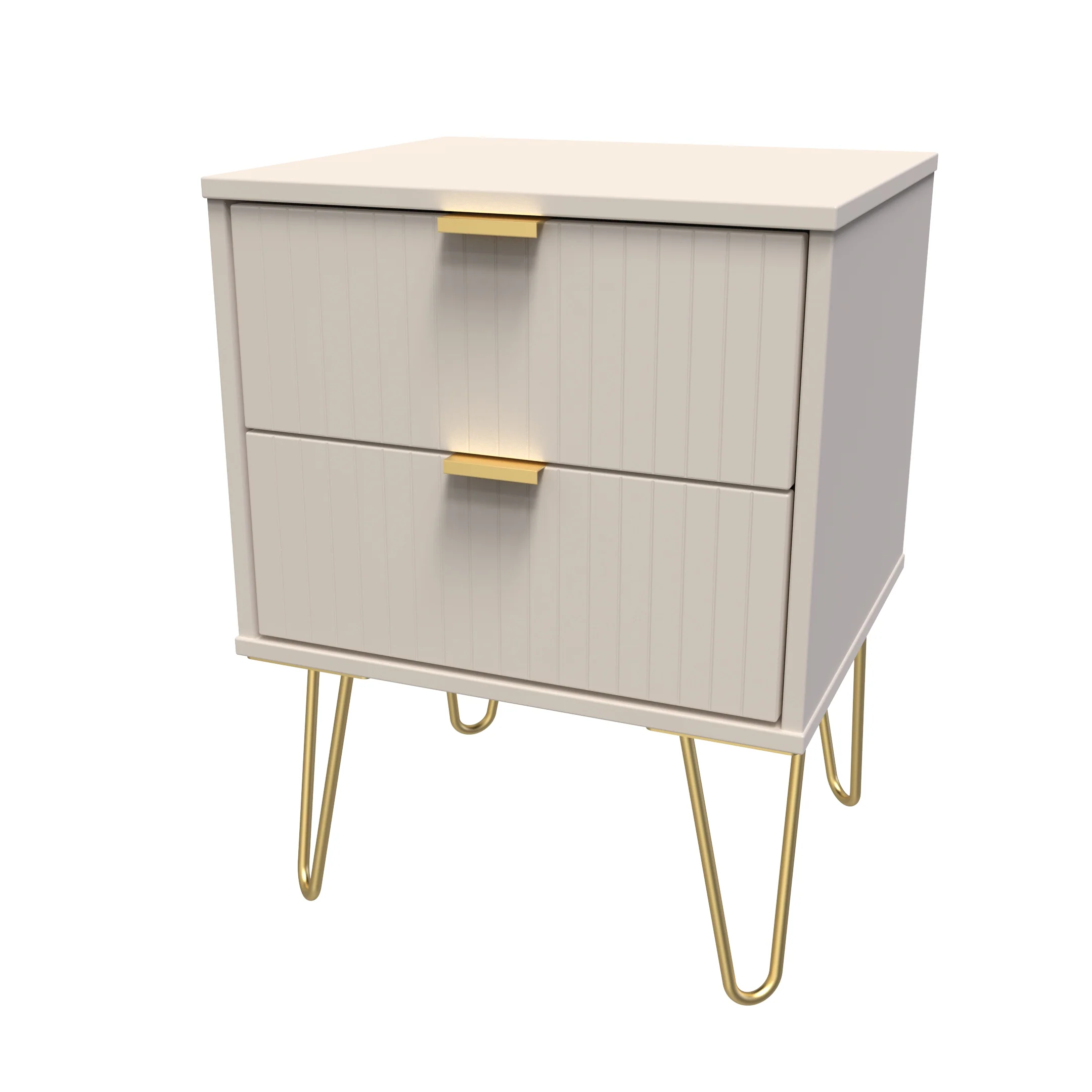 Breda Ready Assembled 2 Drawer Bedside Cabinet in Kashmir Matt - Image 3