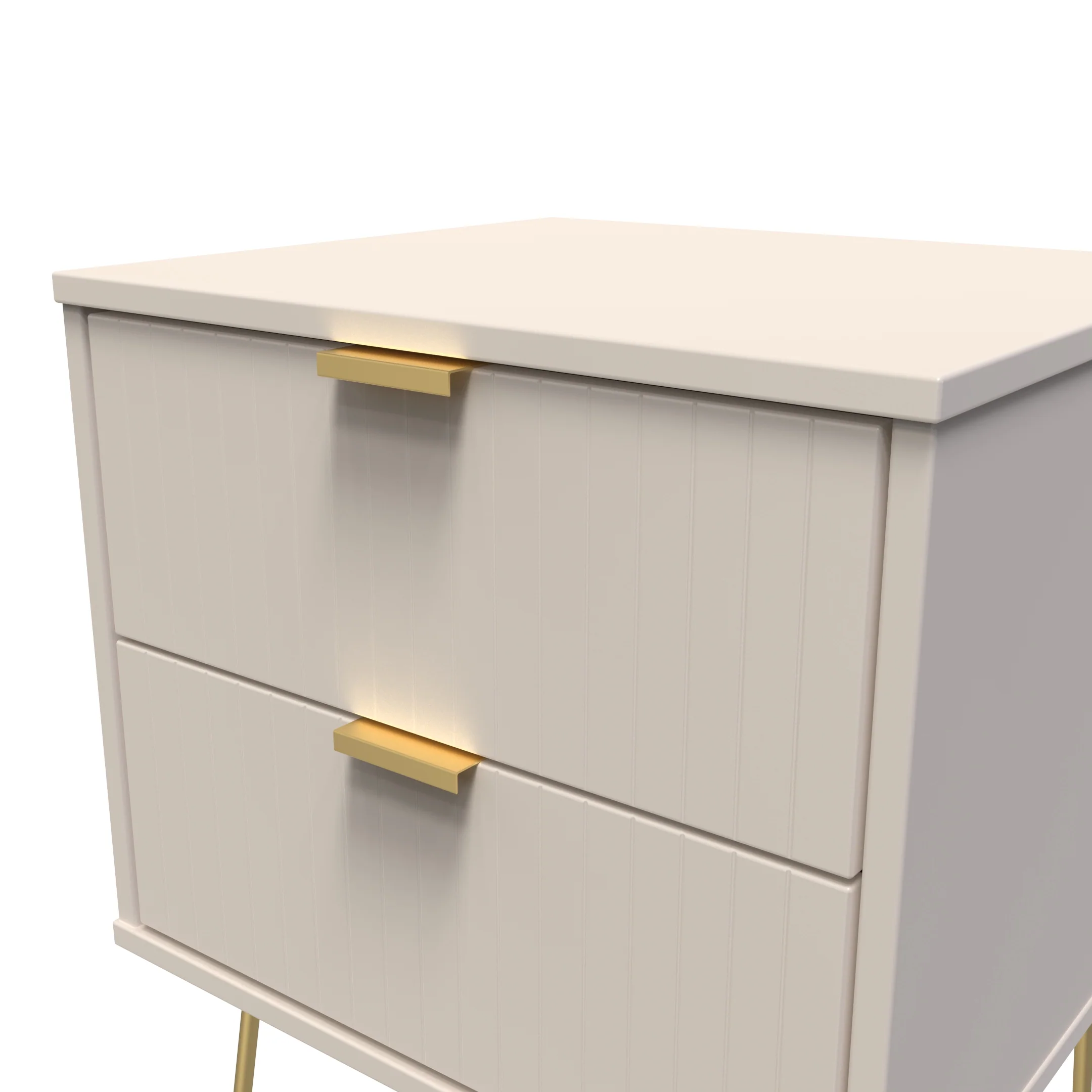 Breda Ready Assembled 2 Drawer Bedside Cabinet in Kashmir Matt - Image 4