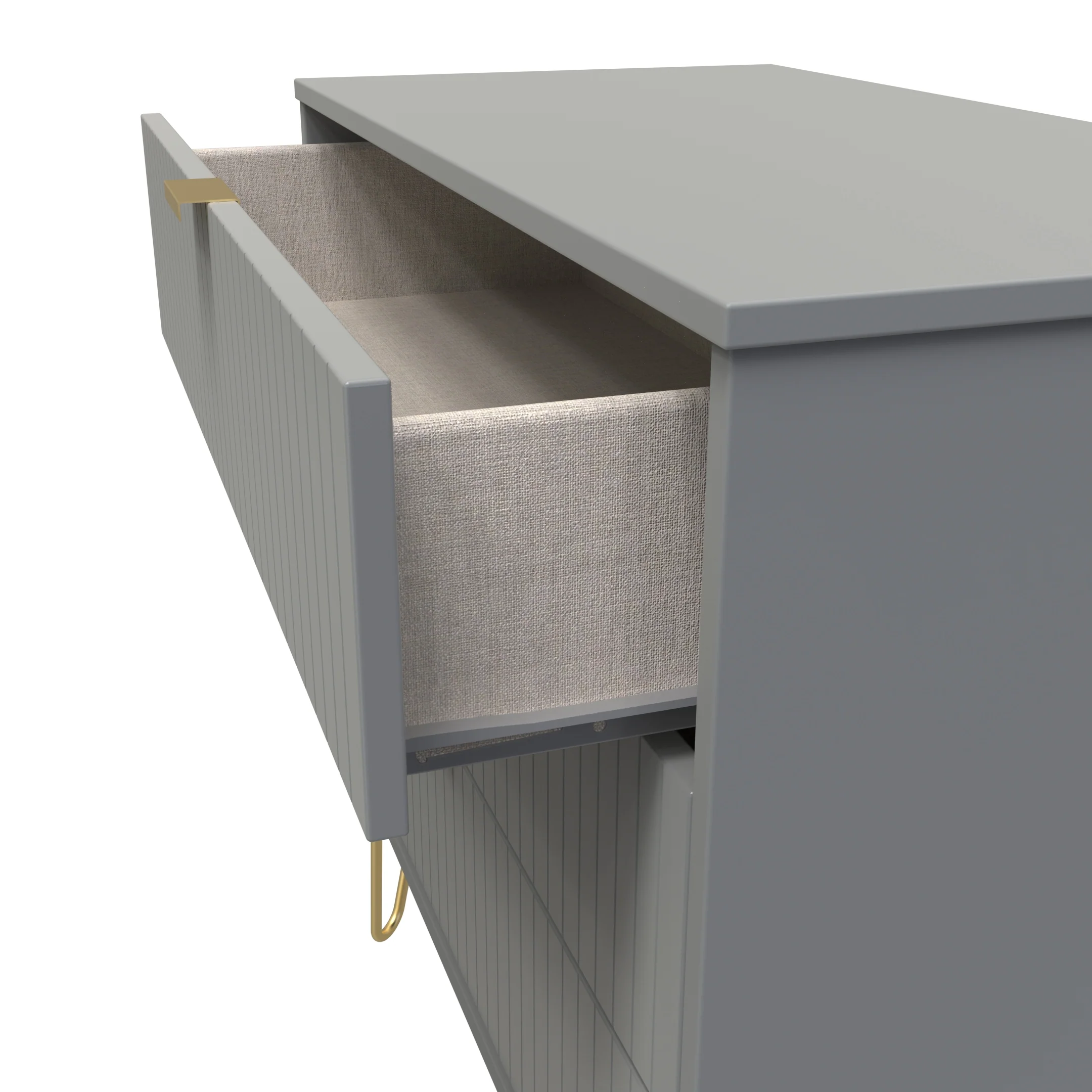 Breda Ready Assembled 3 Drawer Chest in Dusk Grey - Image 5