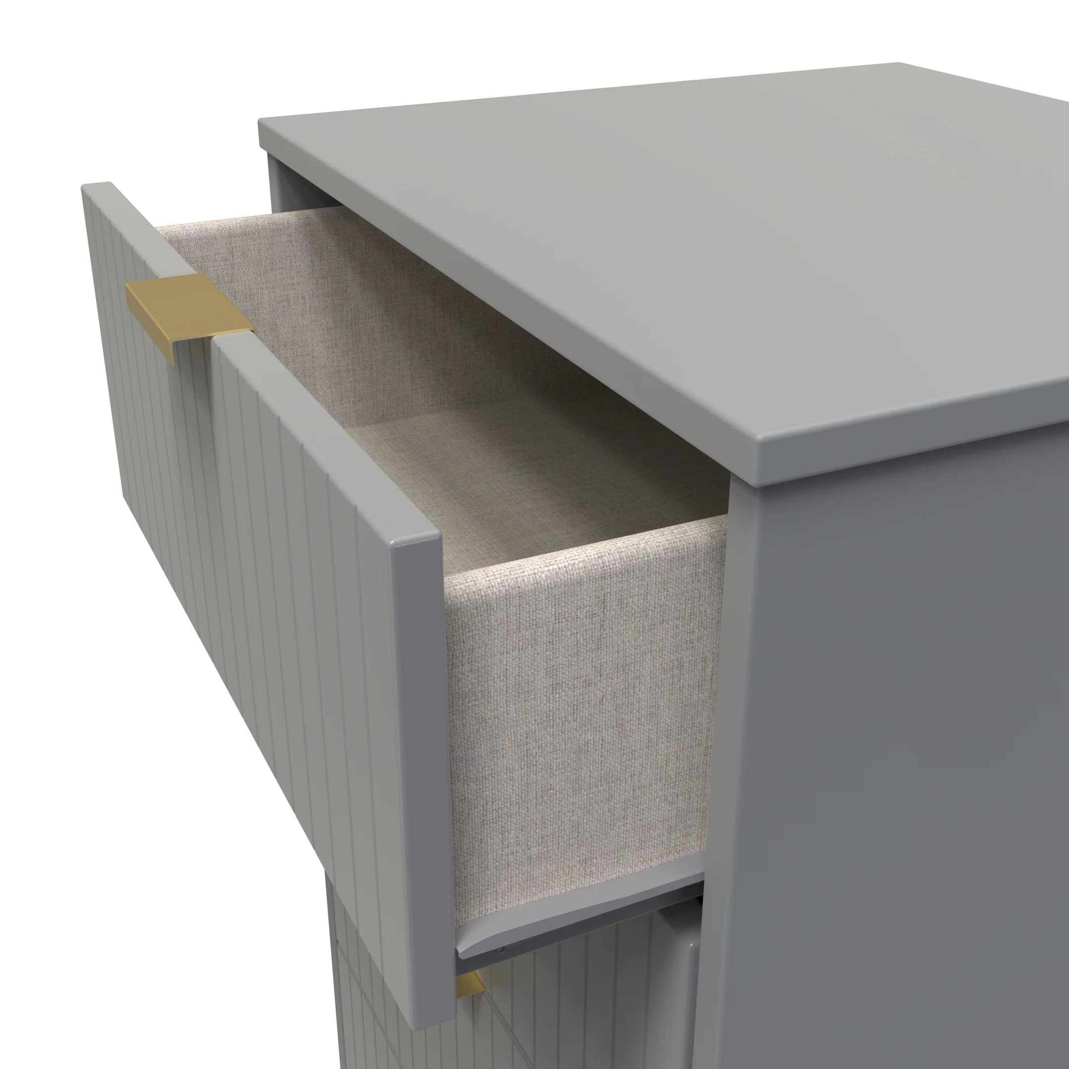 Breda Ready Assembled 5 Drawer Tallboy in Dusk Grey - Image 6