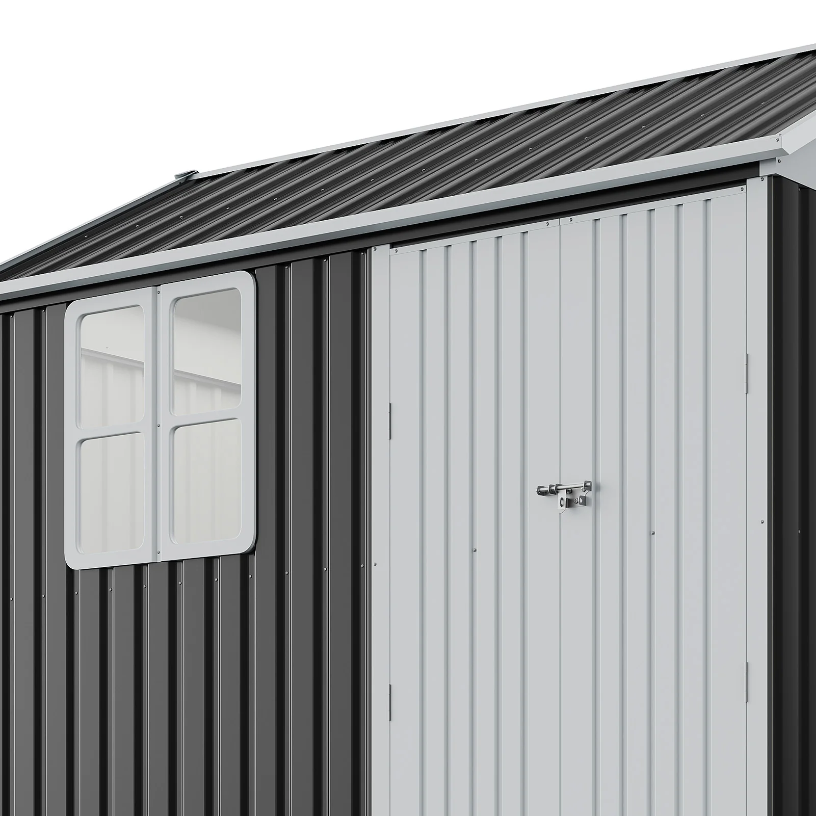 Breeins 10 x 8FT Outdoor Metal Apex Roof Garden Storage Shed - Image 5