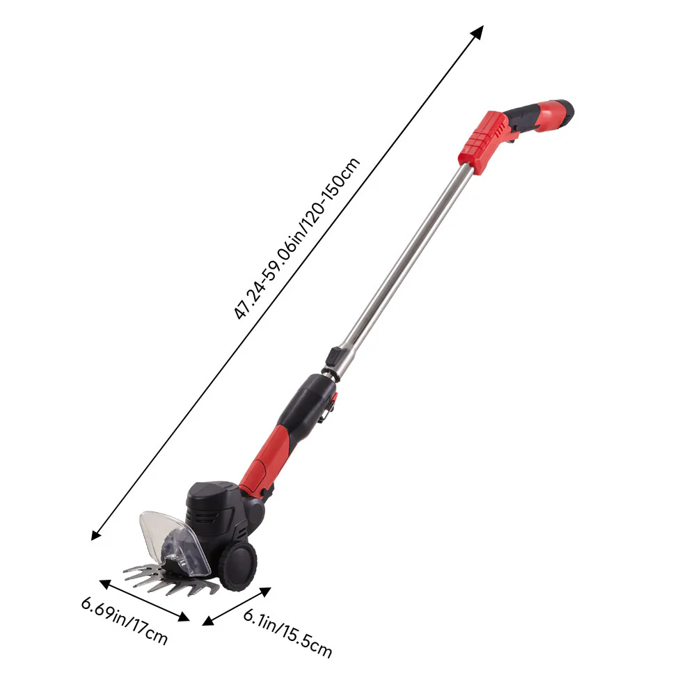 Breeins 2-in-1 Cordless Hedge Trimmer & Grass Shear With Telescopic Pole, 2 Batteries - 12V Handheld Garden Hedge Cutter - Image 3