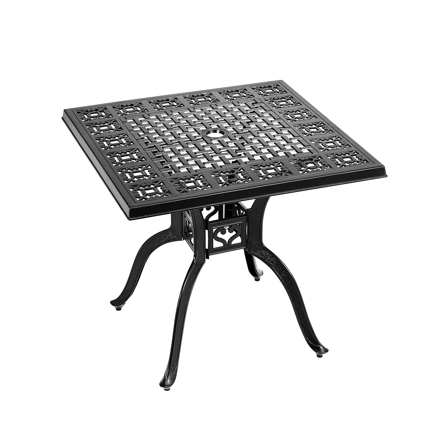 Breeins 3-Piece Cast Aluminum Square Outdoor Dining Set With Cushions - Image 4