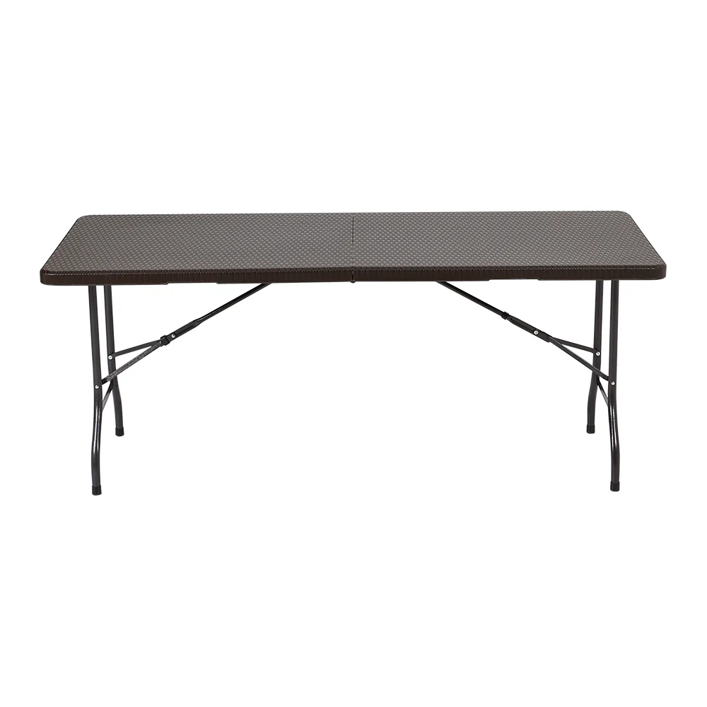 Breeins 3-Piece Rattan Plastic Outdoor Folding Table Bench Set - Image 3