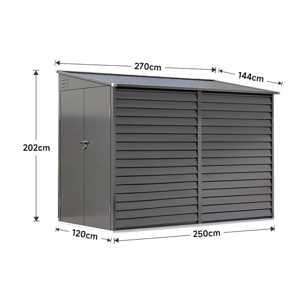 Breeins 4.6 x 9ft Outdoor Steel Storage Shed - Image 7