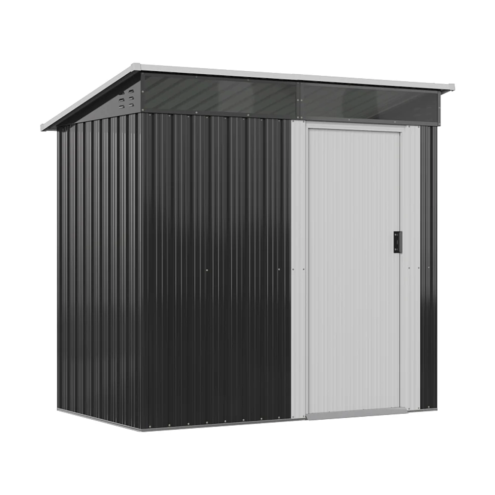 Breeins 4x6FT Metal Pent Roof Garden Tool Shed