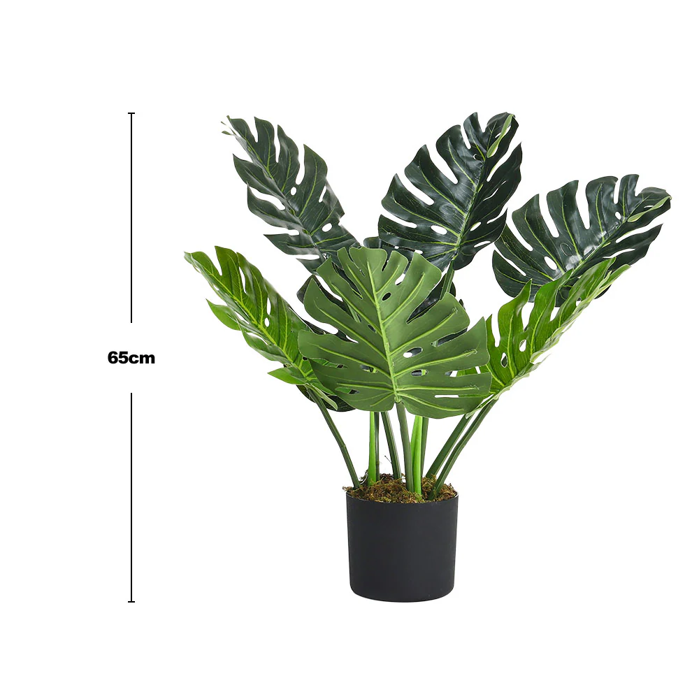 Breeins 65cm Artificial Tropical Monstera Tree Faux Plant in Pot - Image 7