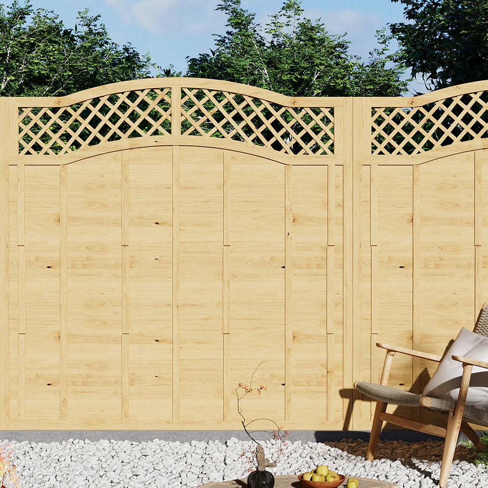 Breeins 6x6ft Lattice Top Wooden Garden Fence Panel - Image 2